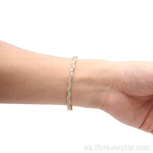 Joyas de pulsera de plata chapada en oro de 24k para mujer.